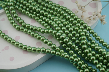 SeaStar™ / szklane perły / kula / 6mm / zielony / około 150szt