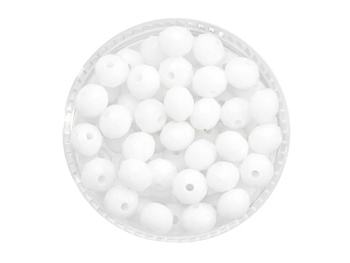 CrystaLove™ / kryształki szklane / rondelle / 5x6mm / biały / 84szt