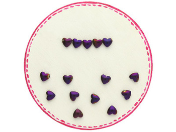 Hematyt / serce / 5.5x6x2mm / fioletowy / 5szt.