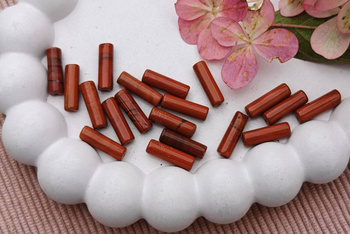 Jaspis czerwony / walec / 13x4mm / otwór 1mm / 4szt