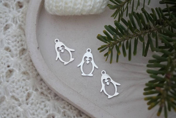 Pingwin / zawieszka / stal chirurgiczna / 13x16mm / srebrny / 1szt