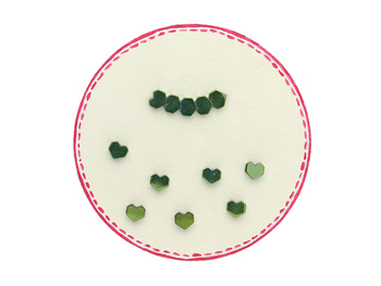 Hematyt / serce pixel / 6mm / zielony / 10 sztuk