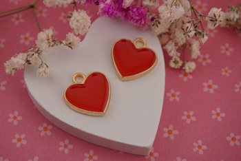 Serce / zawieszka / 15x16mm / metal / złoty / 1szt
