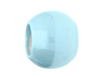 Koraliki ceramiczne / kula / 15.5x20x20mm / kolor błękitny / otwór 10mm / 2szt