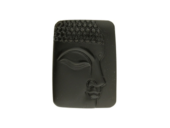 Obsydian / Budda / zawieszka / 47x35x12mm / otwór 1mm / 1szt