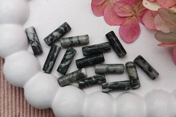 Jaspis Map Stone / walec / 13x4mm / otwór 1mm / 4szt