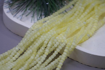 Kocie oko / kula matowa / 4mm / żółty / ok 90 szt / 1 sznur