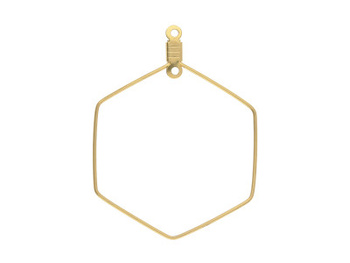 Sześciokąt / baza kolczyka / stal chirurgiczna / grubość drutu 0.7mm / 40x29mm / złoty / 2szt