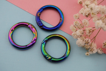 Baza breloka / kółko / metal / 25x25mm / multikolor / 1szt