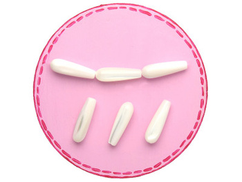 Kropla / muszla / 6x20mm / kremowy / 4szt