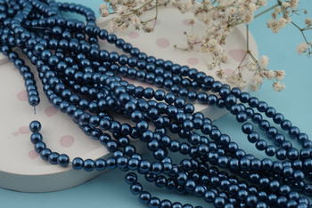 SeaStar™ / szklane perły / kula / 6mm / ciemny morski / około 150szt