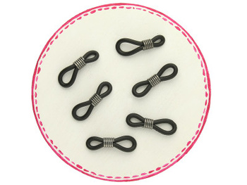 Końcówka do okularów / gumka łącznik / 20x4mm / czarny, stalowy / 6szt.