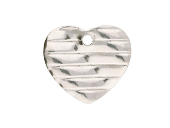 Serce falowane / zawieszka / stal chirurgiczna / 12mm / srebrny / 1szt