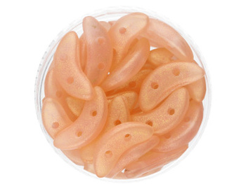 CZECHMATES™ / koraliki szklane / Crescent / 3/10mm / Sueded Gold Milky / Pink / 5g