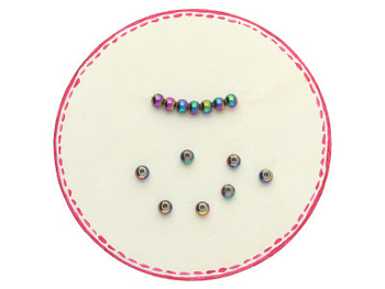 Kulki gładkie, okrągłe / stal chirurgiczna / 4.0mm / rainbow / 5szt