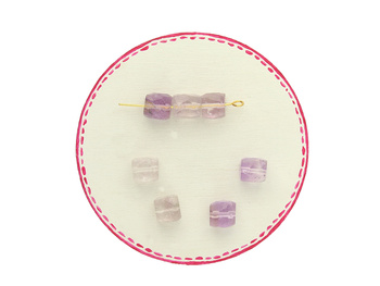 Ametyst / kostka fasetowana / 8x8mm / 1szt