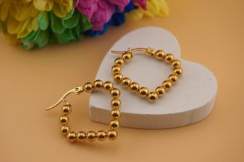 Kolczyki  / stal chirurgiczna / 25x27mm / złoty / 2szt