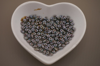 SuperDuo™ / 2.5x5mm / Luster - Green/Opaque White / 10g