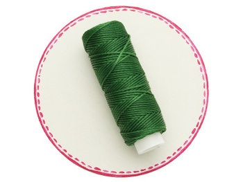 Sznurek do makramy woskowany / poliester / 0.65mm / zielony / szpulka 20m