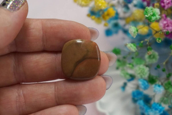 Jaspis / kaboszon / klasa AAA / 21mm / brązowy / 1szt