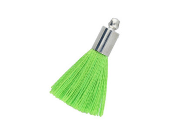 Chwost z nici wiskozowych / z połyskiem / z końcówką  / 25mm  / srebrny, jasny zielony / 1szt