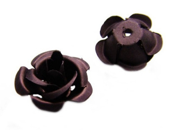 Róża ozdobna / miedziana / matowa /12x6mm / 5szt