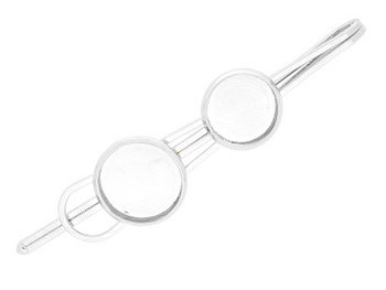 Wsuwka do włosów / z mosiądzu / na kaboszony 12mm i 14mm / 70x16x4mm / srebrny / 1szt
