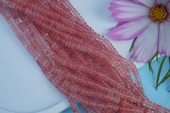 Kwarc czerwony / dyks / 4x2mm / sznur kamieni syntetycznych / 180szt