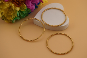 Kółko ozdobne / łącznik / stal chirurgiczna / 35mm / złoty / 1szt