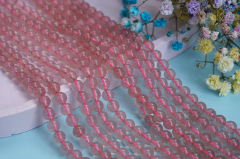 Kwarc truskawkowy / kula / 6mm / sznur / około 65szt