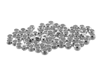 Stopery miedziane / kulka / 2.5mm / jasny srebrny / otwór 1.5mm / 300szt