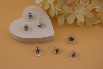 Baranki do sztyftów, zatyczki  / stal chirurgiczna / srebrny / 10szt