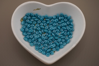 SuperDuo™ / 2.5x5mm / Luster - Dk Turquoise / 10g