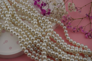 SeaStar™ / szklane perły / kula / 8mm / kremowy / 110szt