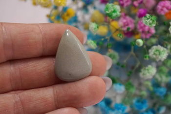 Jaspis / kaboszon / klasa AAA / 27x19x6mm / szary / 1szt