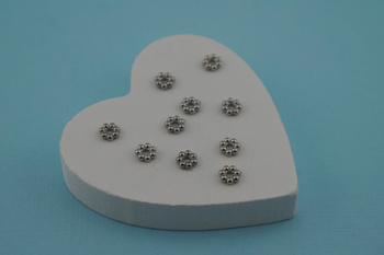 Kwiatek / przekładka / stal chirurgiczna / 4mm / srebrny / 10szt