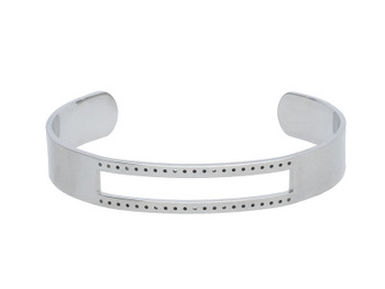 Baza bransoletki / do beadingu / stal chirurgiczna / 61x49x1.5mm / srebrny / 1szt