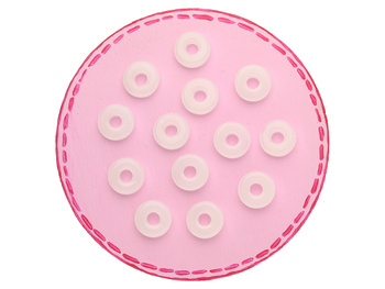 Jadeit imitacja / okrąg / 10mm / otwór 3,5mm / biały / 2szt