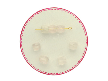 Kwarc różowy / kostka fasetowana / 8x8mm / 1szt