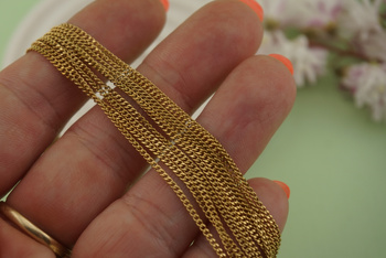 Łańcuszek pancerka/ stal chirurgiczna / 1,5mm / złoty / 40+5cm