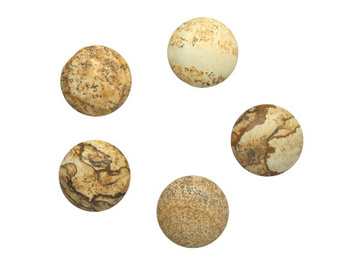 Jaspis pejzażowy / kaboszon / okrągły / 25x25x6mm / 1szt