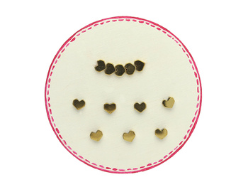 Hematyt / serce pixel / 6mm / złoty / 10 sztuk