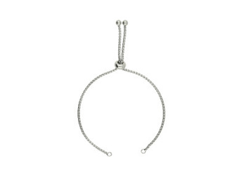 Baza bransoletki z zapięciem przesuwnym / stal chirurgiczna / grubość 1.5mm / srebrny / 22cm / 1szt