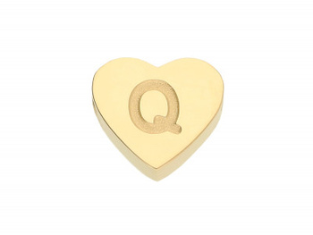 Literka Q / przekładka / stal chirurgiczna / 6x7mm / otwór 1.4mm / złoty / 1szt