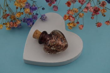 Fiolka serce / fioletowy / szkło lampwork / 22x20mm / 1szt