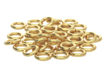 Kółeczka montażowe / pojedyncze / stal chirurgiczna / 4mm / złoty / drut 0.6mm / 10szt