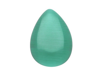 Kocie oko / kaboszon / kropla / 18x25x3.5mm / zielony / 4szt