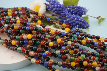 Agat multikolor / kula / 6mm / sznur / około 60szt