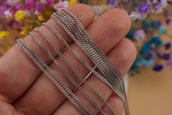 Łańcuszek pancerka/ stal chirurgiczna / 2mm / srebrny / 40+5cm