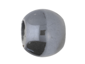 Koraliki ceramiczne / kula / 15.5x20x20mm / kolor szary / otwór 10mm / 2szt